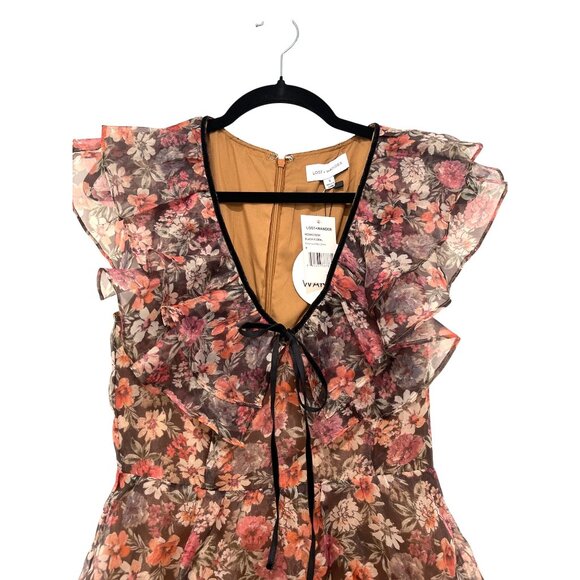 Lost + Wander Floral Tiered Chiffon Maxi Dress Size Small NWT - Picture 6 of 9